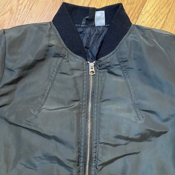 H&M DIVIDED Womens Size 8 Olive Green Bomber Style Mid Length Coat - Picture 4 of 12